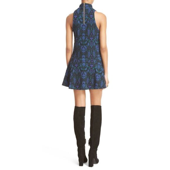 Free People Amelia Knit Dress Blue Green Combo Size L - Picture 2 of 11